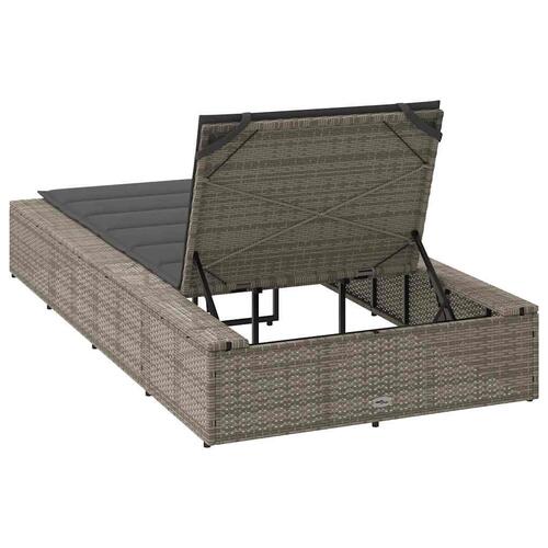 Solseng med flydende hynde polyrattan grå
