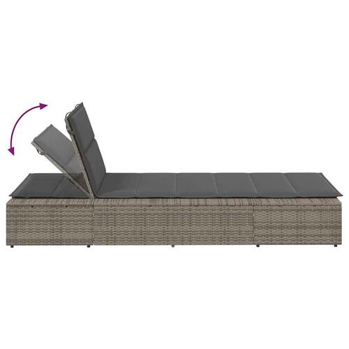 Solseng med flydende hynde polyrattan grå