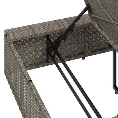 Solseng med flydende hynde polyrattan grå