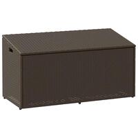 Opbevaringsboks til haven 110x50x58 cm polyrattan brun