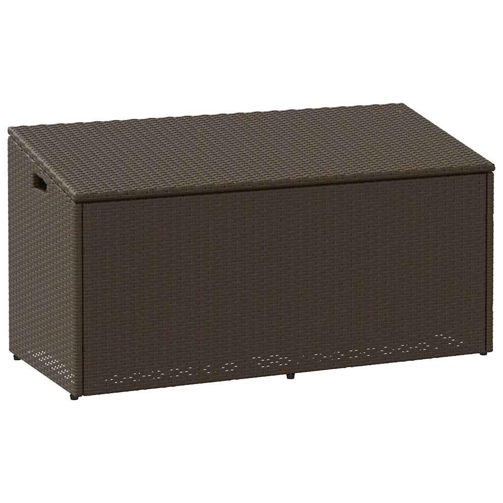 Opbevaringsboks til haven 110x50x58 cm polyrattan brun