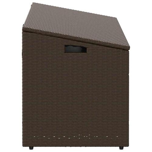 Opbevaringsboks til haven 110x50x58 cm polyrattan brun