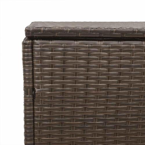 Opbevaringsboks til haven 110x50x58 cm polyrattan brun