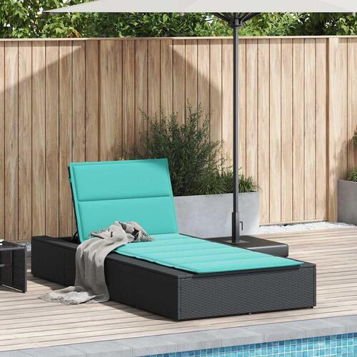 Solseng med flydende hynde polyrattan sort