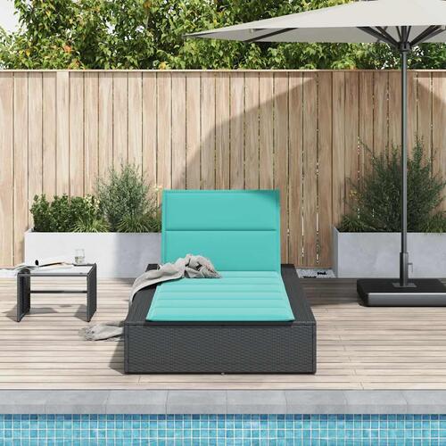 Solseng med flydende hynde polyrattan sort