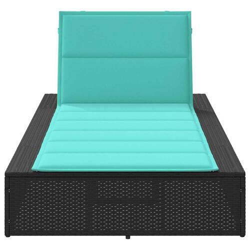Solseng med flydende hynde polyrattan sort