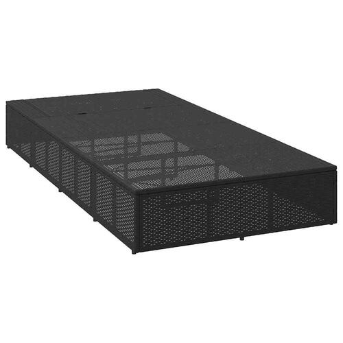 Solseng med flydende hynde polyrattan sort