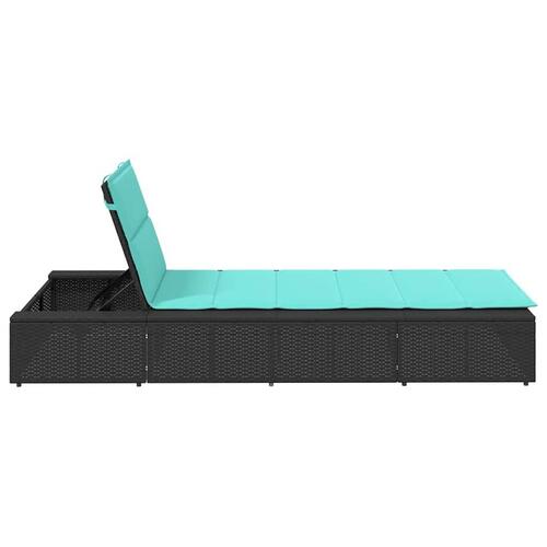 Solseng med flydende hynde polyrattan sort