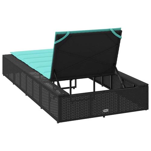 Solseng med flydende hynde polyrattan sort