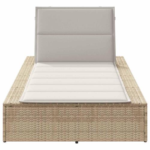 Solseng med flydende hynde polyrattan beige