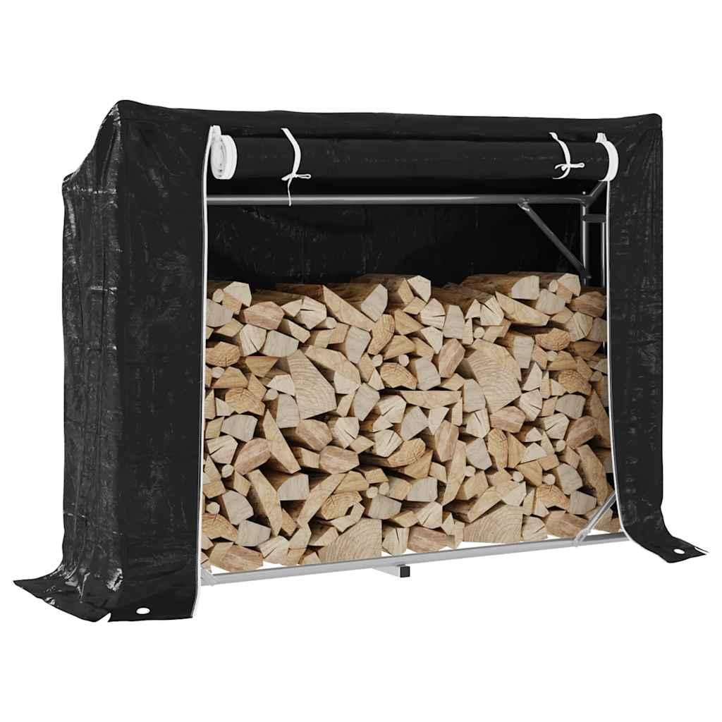 Brændestativ med regnslag 151x40,5x110,5 cm galvaniseret stål