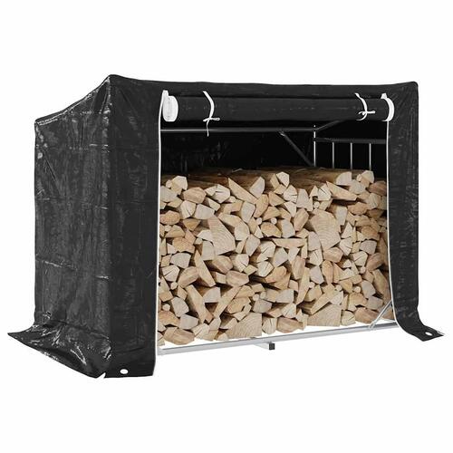 Brændestativ med regnslag 151x80,5x110,5 cm galvaniseret stål
