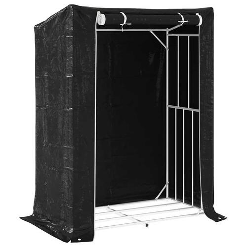 Brændestativ med regnslag 150x80x200 cm galvaniseret stål