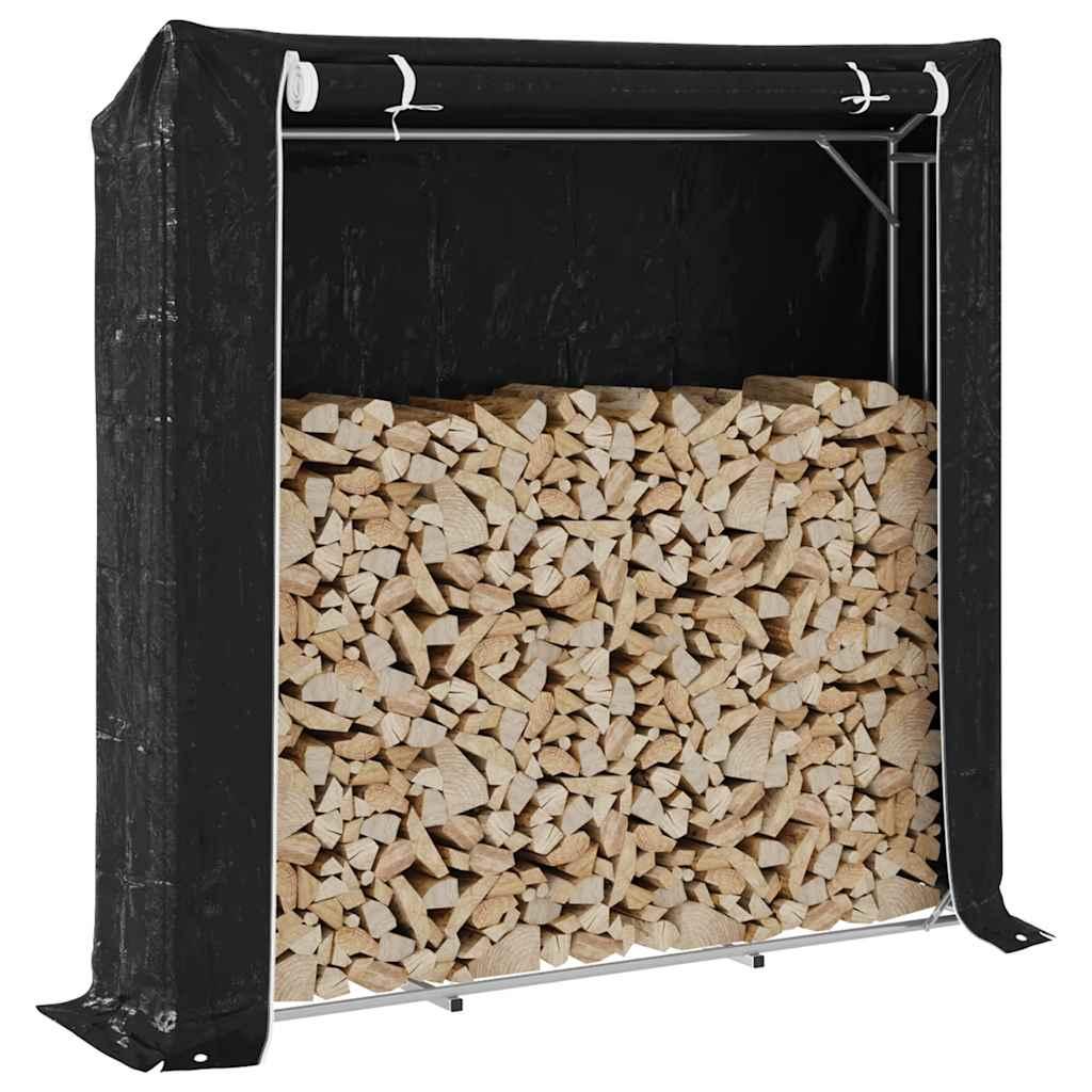 Brændestativ med regnslag 200x40x200 cm galvaniseret stål