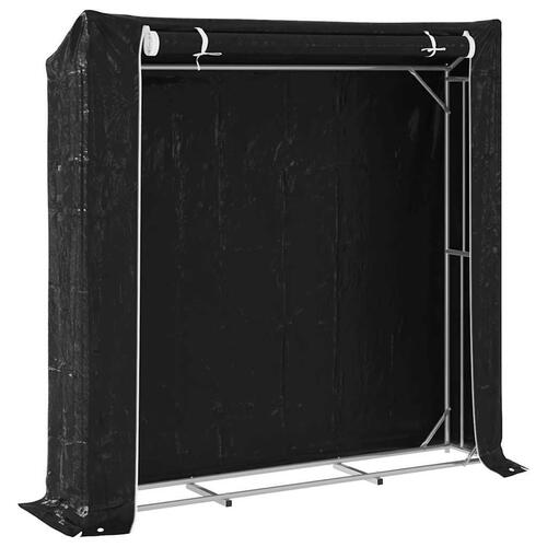 Brændestativ med regnslag 200x40x200 cm galvaniseret stål
