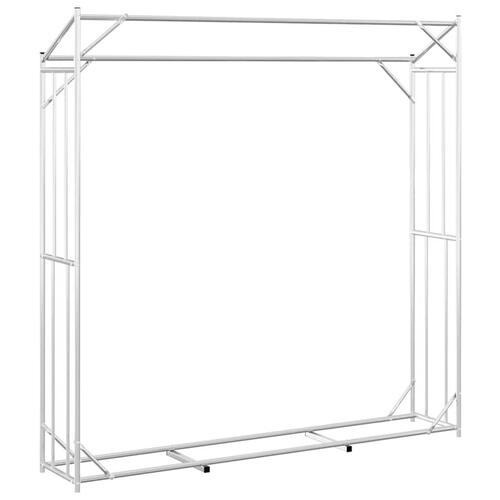 Brændestativ med regnslag 200x40x200 cm galvaniseret stål