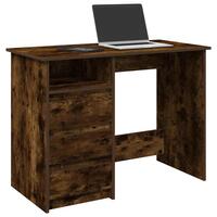 Skrivebord 102x50x75 cm konstrueret træ røget egetræsfarve