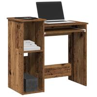 Skrivebord m. hylder 84x40x78 cm konstrueret træ antikt træ
