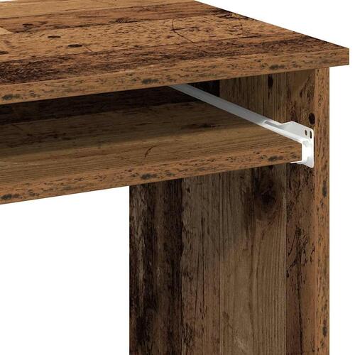 Skrivebord m. hylder 84x40x78 cm konstrueret træ antikt træ