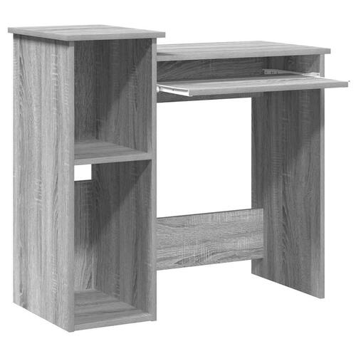 Skrivebord med hylder 84x40x78 cm konstrueret træ grå sonoma