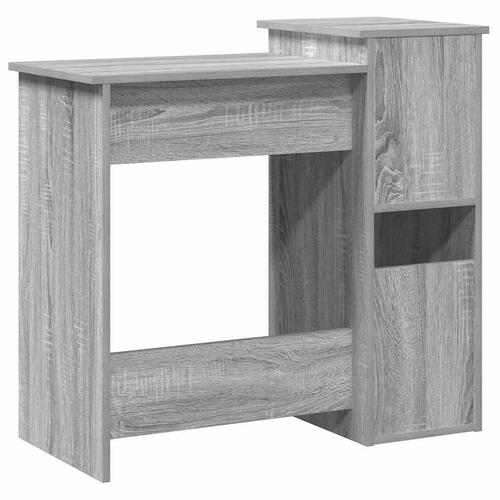 Skrivebord med hylder 84x40x78 cm konstrueret træ grå sonoma