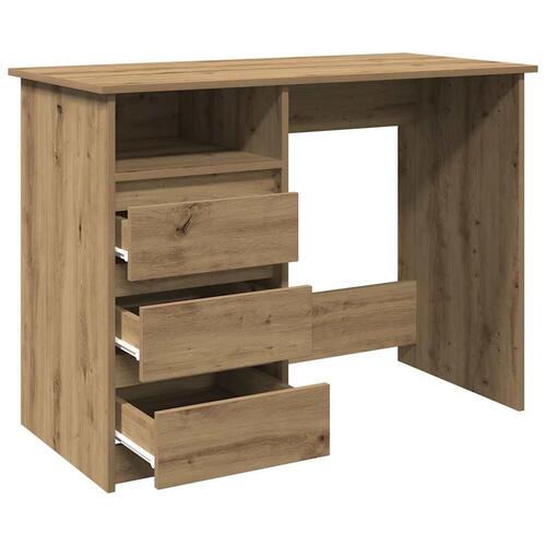 Skrivebord 102x50x75 cm konstrueret træ kunsteg
