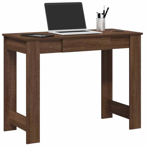 Skrivebord 100x45x75 cm konstrueret træ brun egetræsfarve