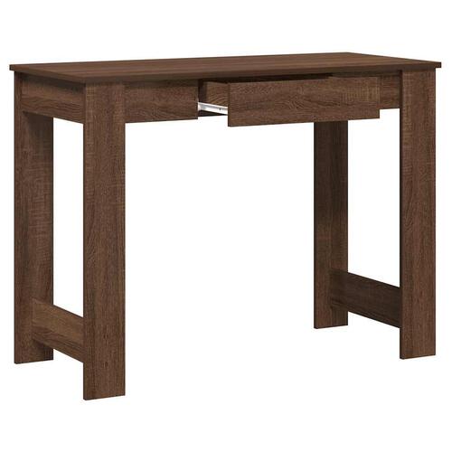 Skrivebord 100x45x75 cm konstrueret træ brun egetræsfarve