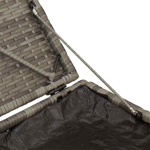 Havestole med hynder 2 stk. 40x40x43 cm polyrattan grå