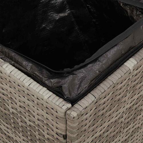 Havestole med hynder 2 stk. 40x40x43 cm polyrattan grå