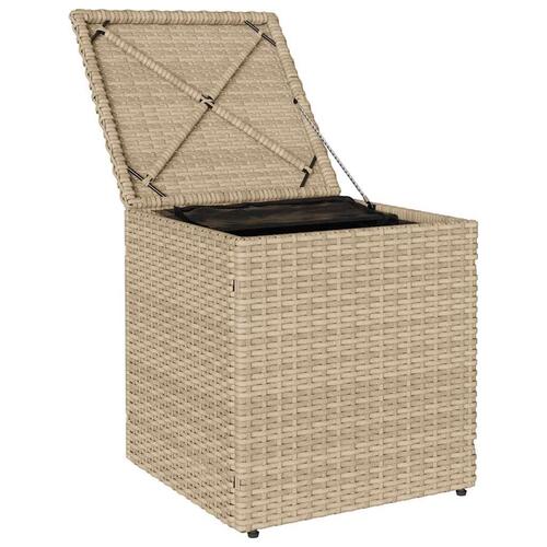 Havestole med hynder 2 stk. 40x40x43 cm polyrattan beige