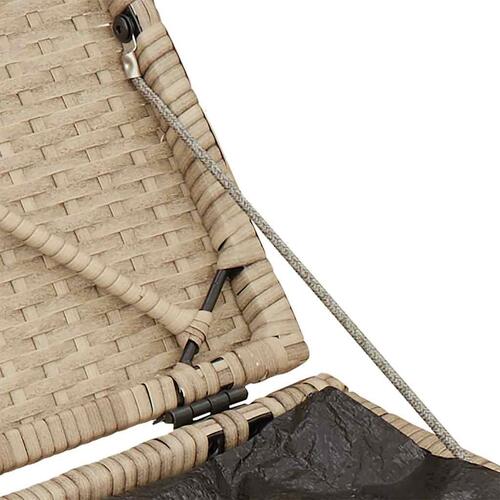 Havestole med hynder 2 stk. 40x40x43 cm polyrattan beige