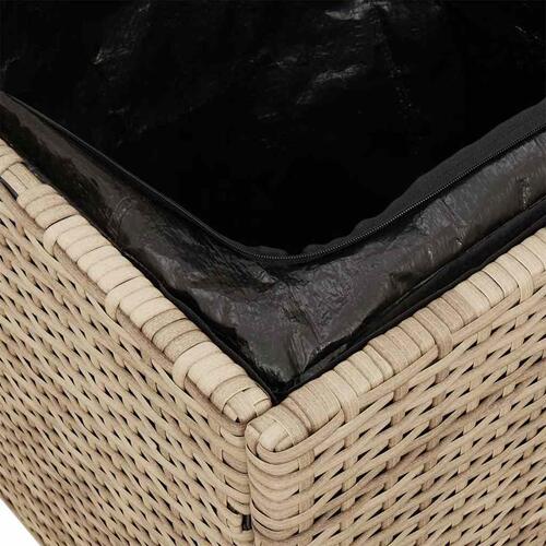 Havestole med hynder 2 stk. 40x40x43 cm polyrattan beige