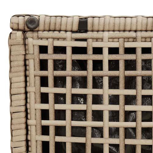 Havestole med hynder 2 stk. 40x40x43 cm polyrattan beige