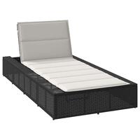Solseng med flydende hynde polyrattan sort