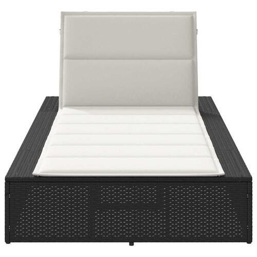 Solseng med flydende hynde polyrattan sort