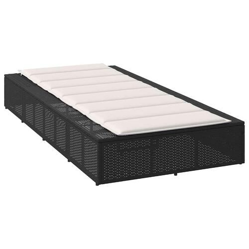 Solseng med flydende hynde polyrattan sort