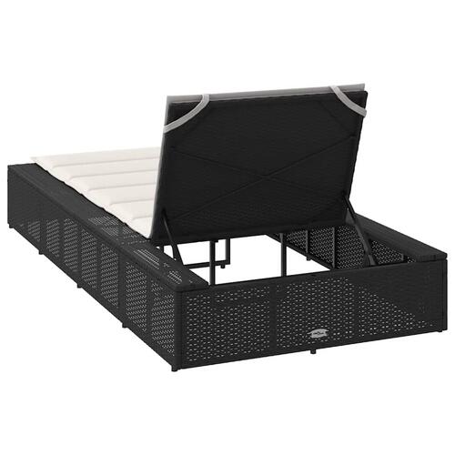 Solseng med flydende hynde polyrattan sort