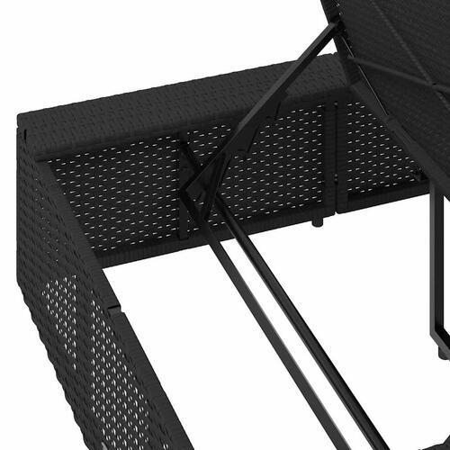 Solseng med flydende hynde polyrattan sort