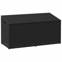 Opbevaringsboks til haven 110x50x58 cm polyrattan sort