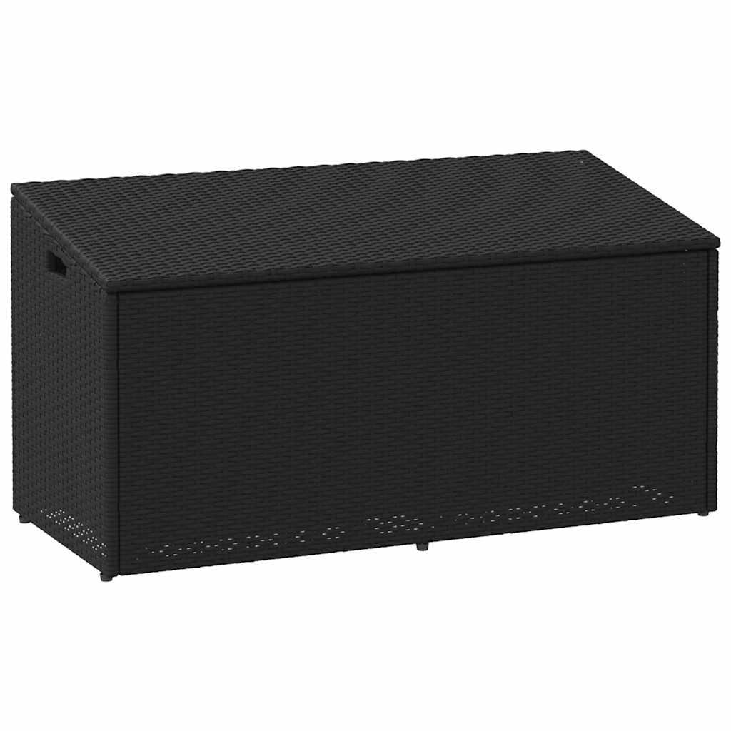 Opbevaringsboks til haven 110x50x58 cm polyrattan sort