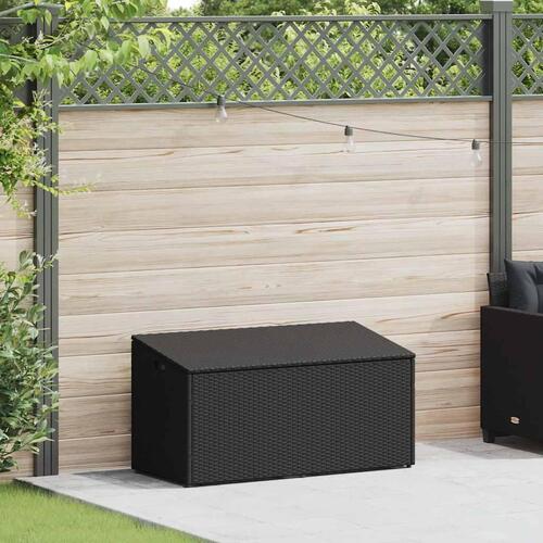 Opbevaringsboks til haven 110x50x58 cm polyrattan sort
