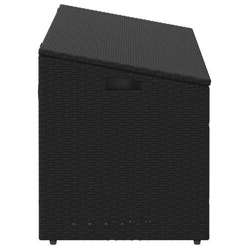 Opbevaringsboks til haven 110x50x58 cm polyrattan sort