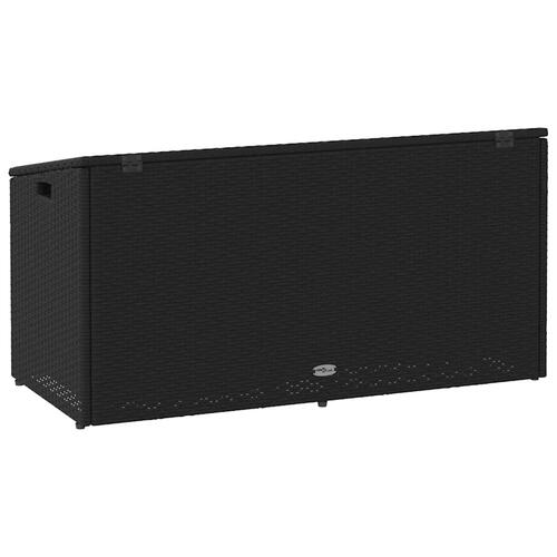 Opbevaringsboks til haven 110x50x58 cm polyrattan sort