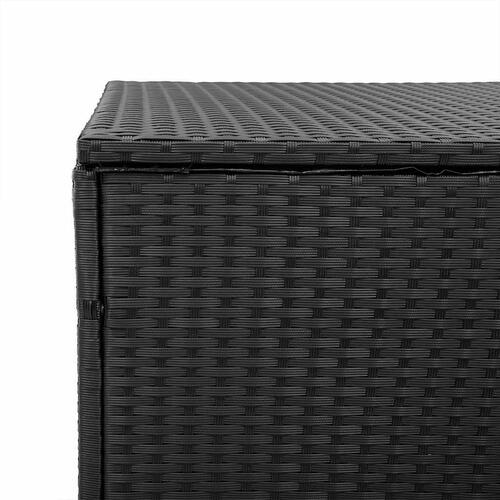 Opbevaringsboks til haven 110x50x58 cm polyrattan sort
