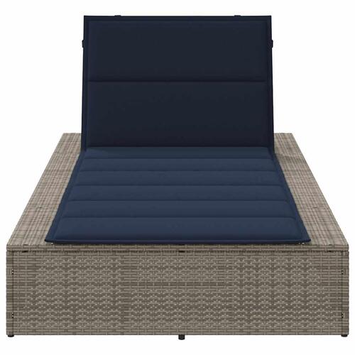 Solseng med flydende hynde polyrattan grå