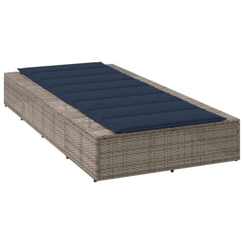 Solseng med flydende hynde polyrattan grå