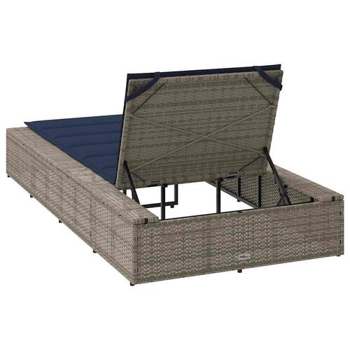 Solseng med flydende hynde polyrattan grå