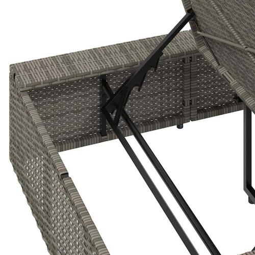 Solseng med flydende hynde polyrattan grå