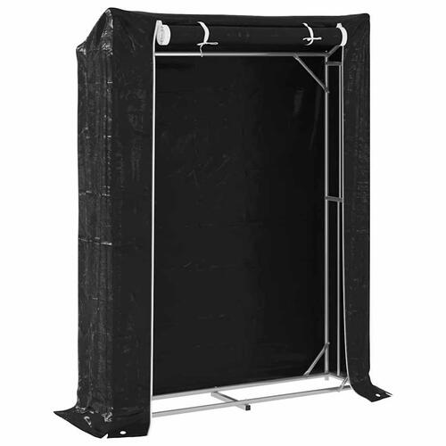 Brændestativ med regnslag 150x40x200 cm galvaniseret stål
